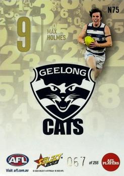 2023 Select AFL Footy Stars - Numbers #N75 Max Holmes Back